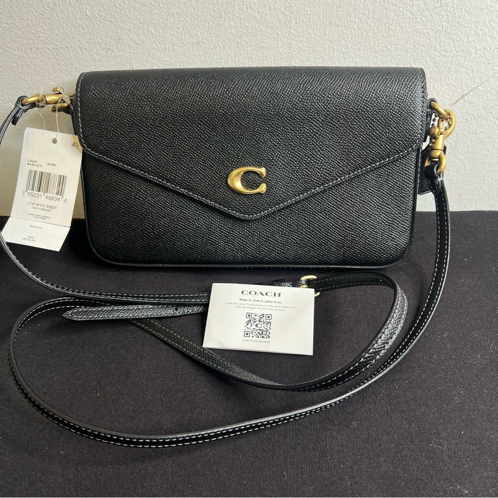Coach Wyn Crossbody Black Crossgrain C8439 (missing Removeable Pouch) NWT